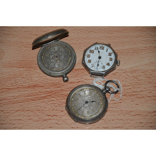 472 - 3 silver cased watches