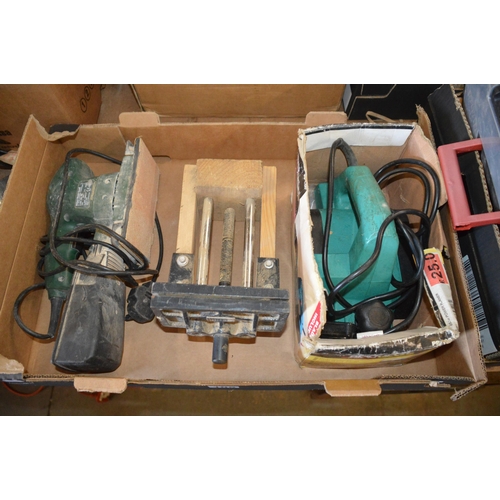 105 - box of tools, sander etc.