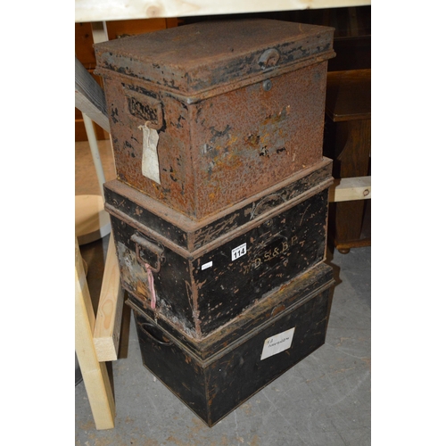 114 - 3 metal trunks