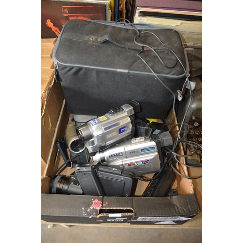 165 - box of video camera equipment