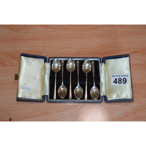 489 - set of sterling silver spoons,