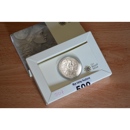 500 - 2010 one ounce fine silver coin