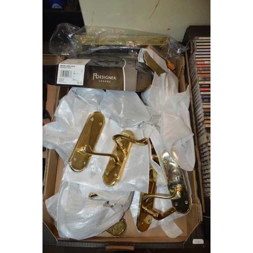 108 - box of polished chrome door handles