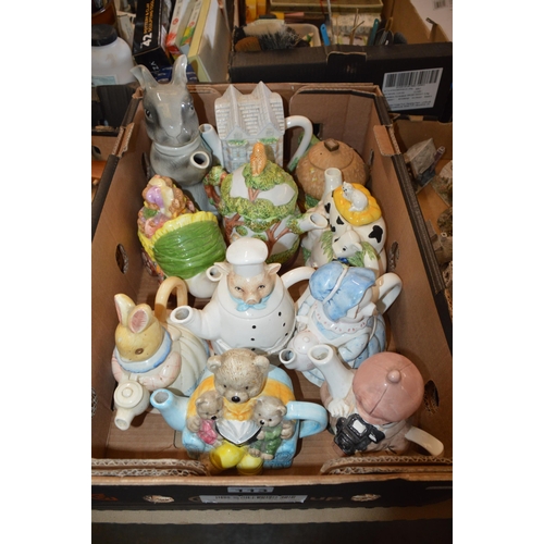 113 - box of various teapots