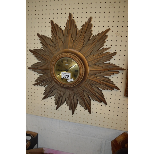 378 - metamec sunburst clock