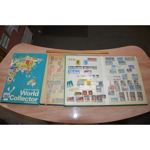 402 - 2 stamp albums & world collector stamp album