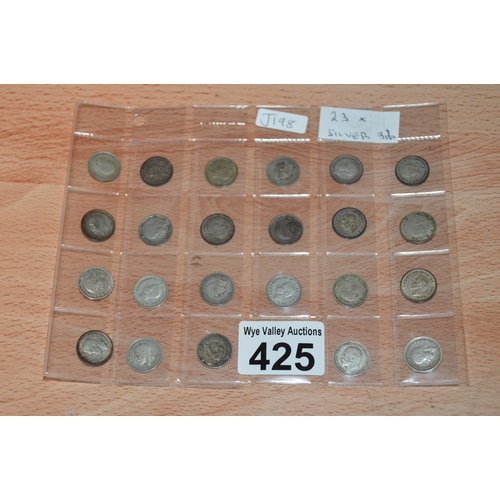 425 - collection of 23 silver coins