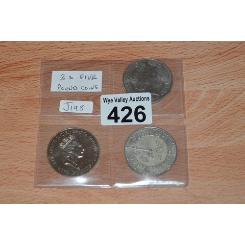 426 - 3 x £5 coins