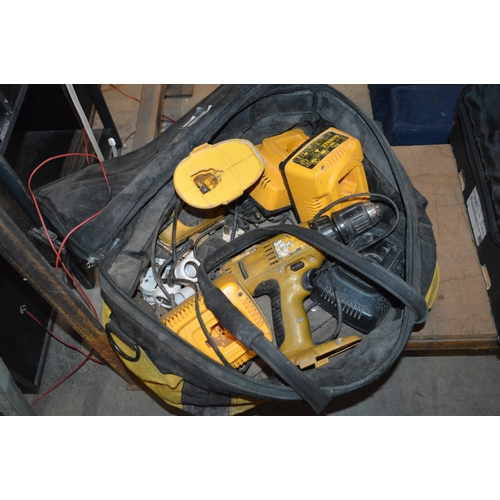 69 - bag of dewalt drills & battery chargers