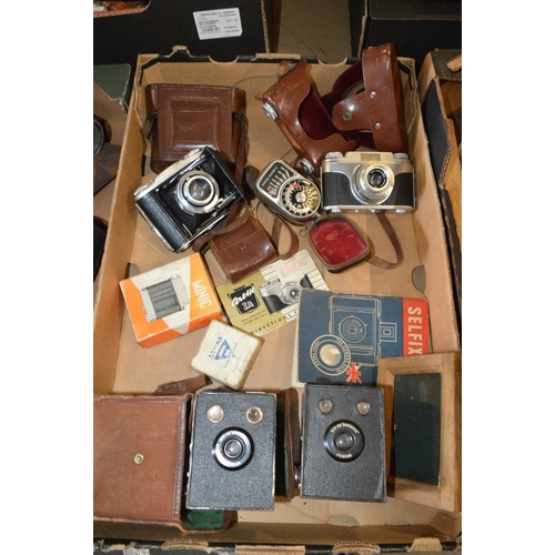 143 - box of vintage cameras