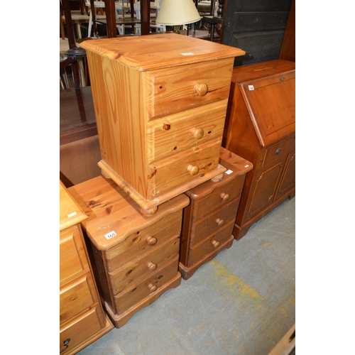 165 - 3 pine bedside drawers