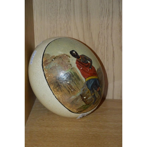 378 - hand painted ostrich egg