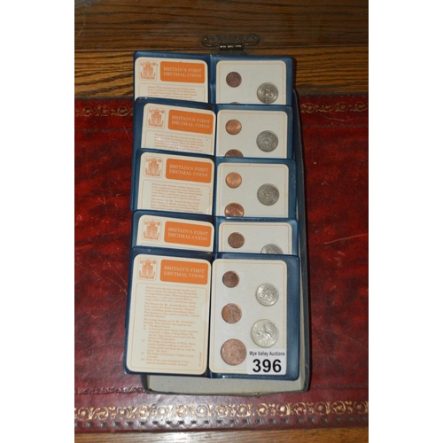 396 - 5 lots of british first decimal coins