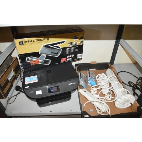 41 - hp printer, office trimmer & qty of extension cables