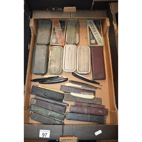 97 - box of vintage razors etc.