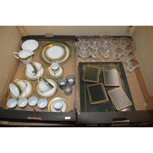 334 - 2 boxes of china & glasses