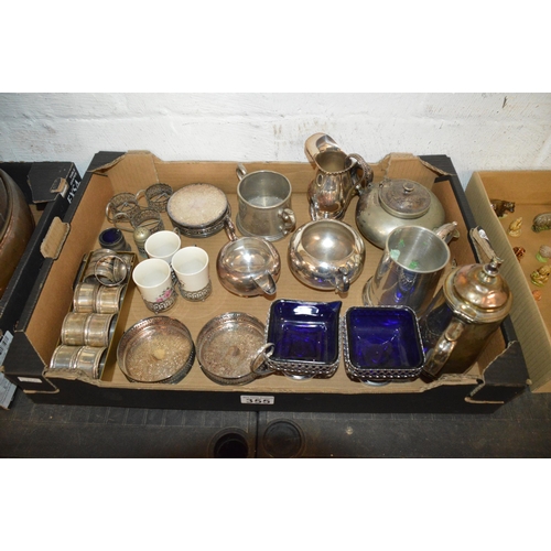 355 - box of silverplate etc