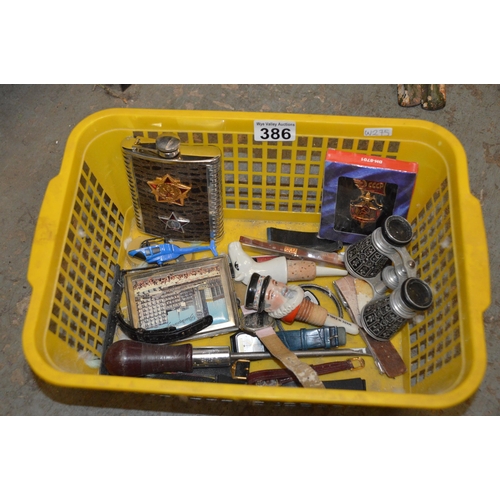 386 - crate of misc. items