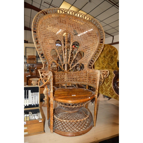 267 - wicker peacock chair