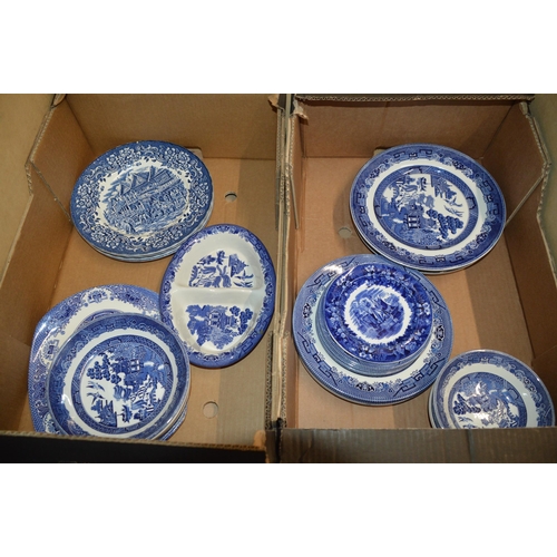 281 - 2 boxes of blue & white china