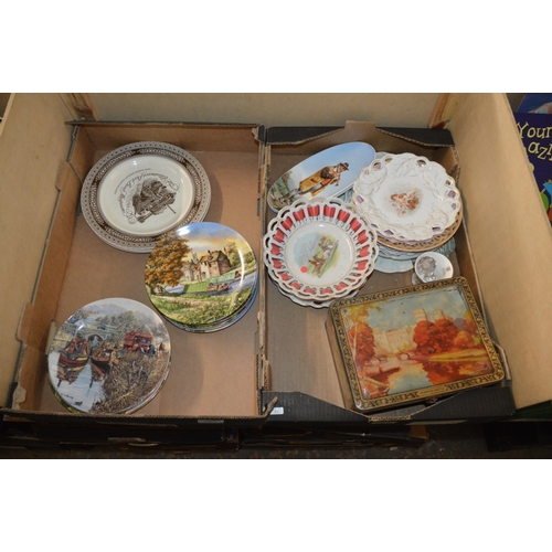 292 - 2 boxes of collectable plates etc.