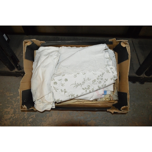 330 - box of fabrics/cloths