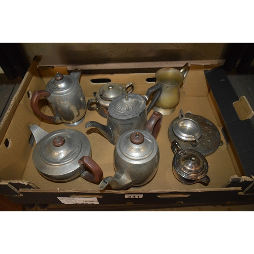 341 - box of teapots etc.