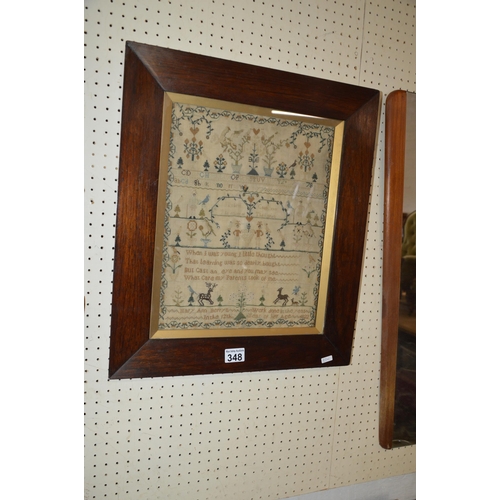 348 - framed tapestry sampler