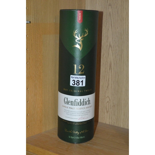 381 - sealed bottle of glenfiddich single malt whisky