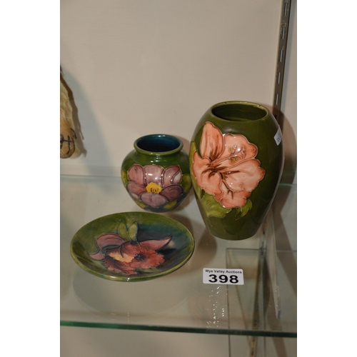 398 - 3 moorcroft items