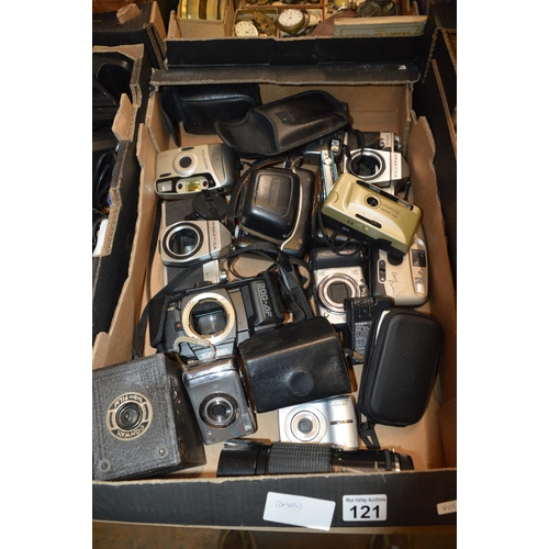 121 - box of cameras