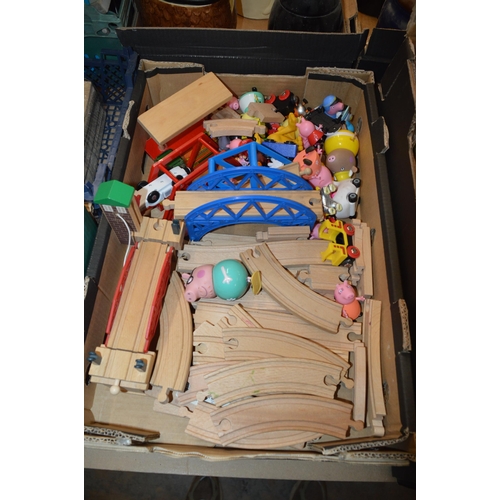 126 - box of toy train tracks