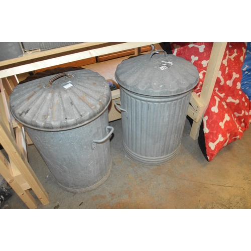 136 - 2 galvanised bins