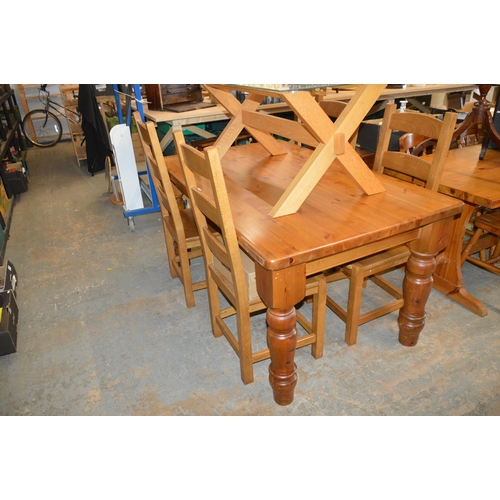 230 - pine dining table & chairs