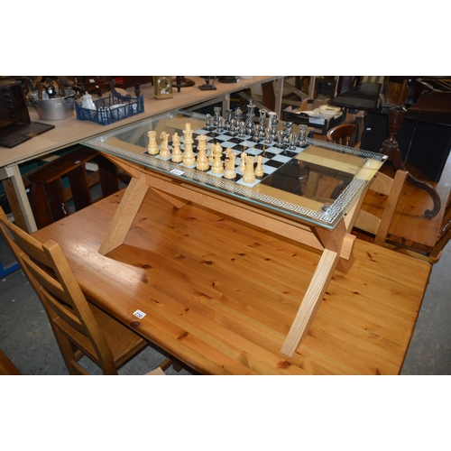 231 - glass chess table