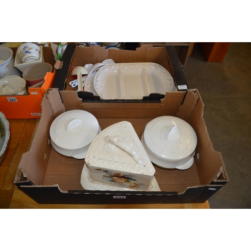 243 - 2 boxes of tableware items