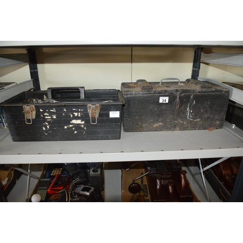 34 - 2 tool boxes & contents