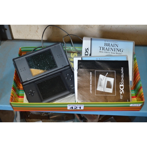 421 - nintendo ds console & extras