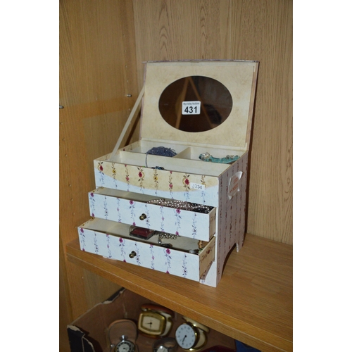 431 - jewellery box & contents