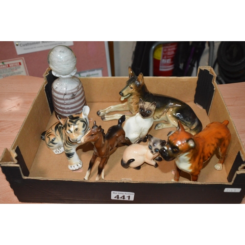 441 - box of various animal figures, some beswick