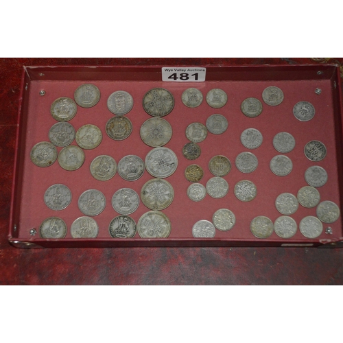 481 - tray of mixed coins