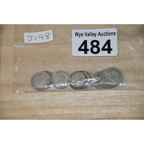 484 - 15 x silver 3d coins