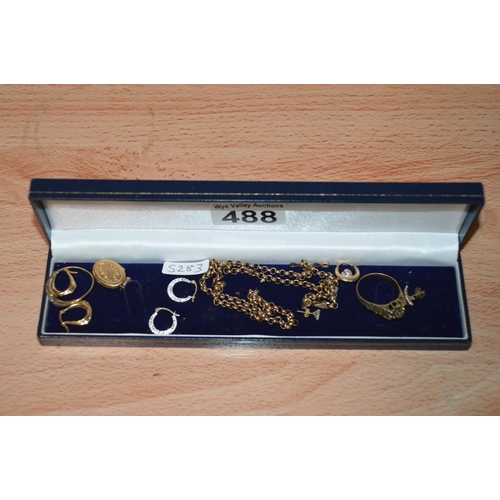 488 - qty of gold jewellery (total 16.4g)