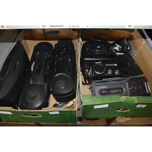 49 - 2 boxes of radios/stereos