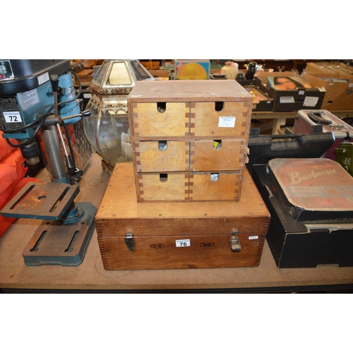 76 - 2 wooden storage boxes