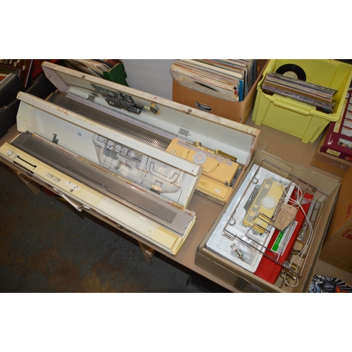 110 - 2 knitting machine & box of accessories