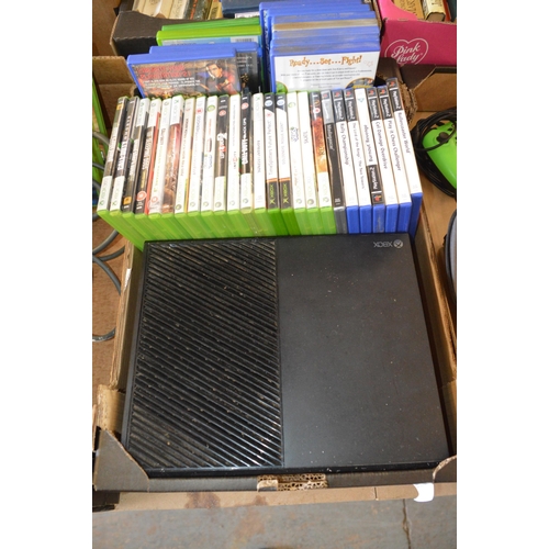 159 - xbox console & qty of games