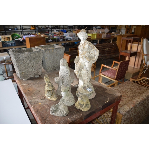 241 - 6 concrete garden ornaments