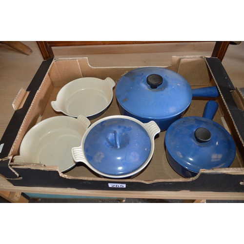 265 - box of le creuset cookware