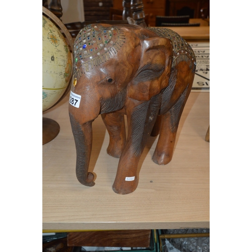 287 - carved wooden elephant